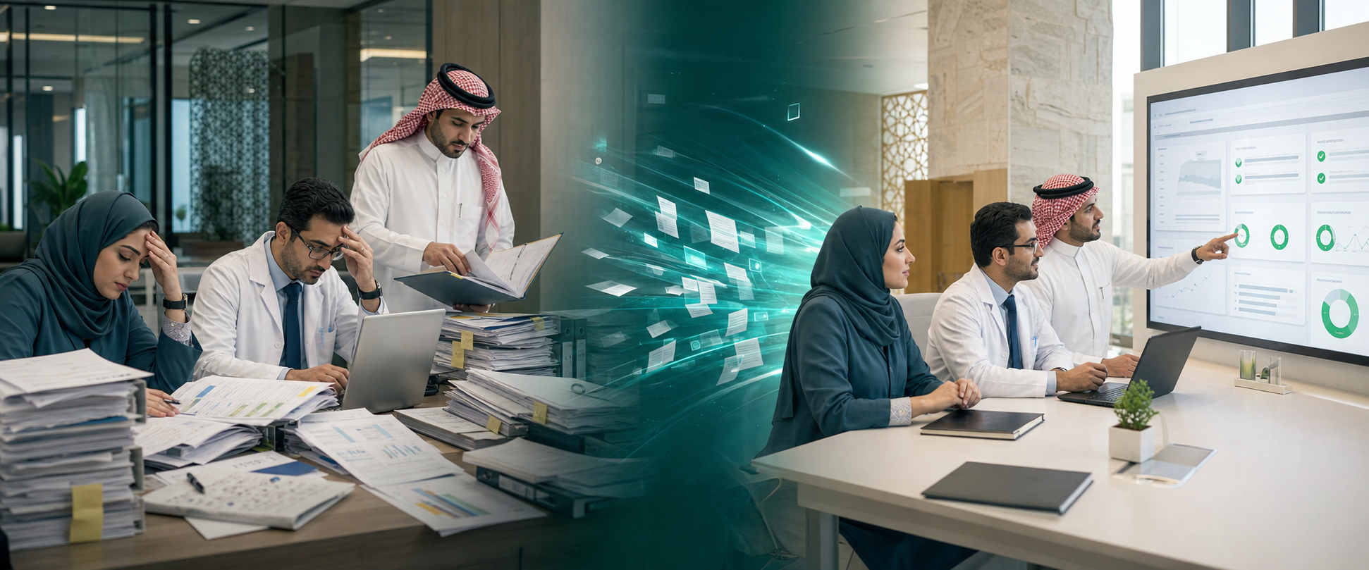 فريق جودة سعودي قبل وبعد تنظيم العمل باستخدام منصة إتقان